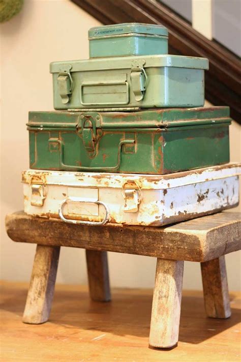 repurposed metal tool box|old tool box decorating ideas.